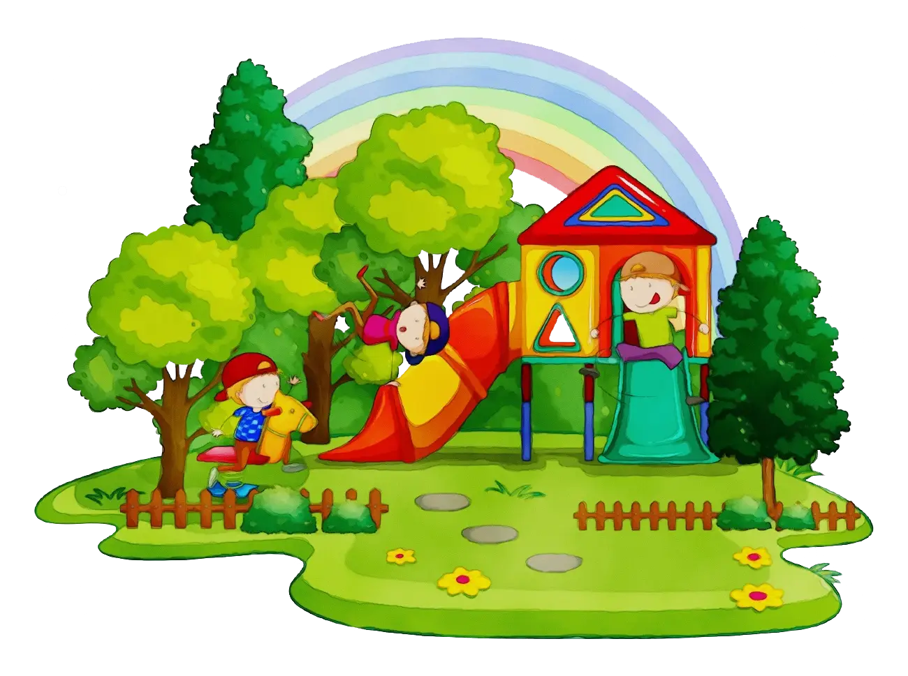 Colorful Playground for Kids Illustration