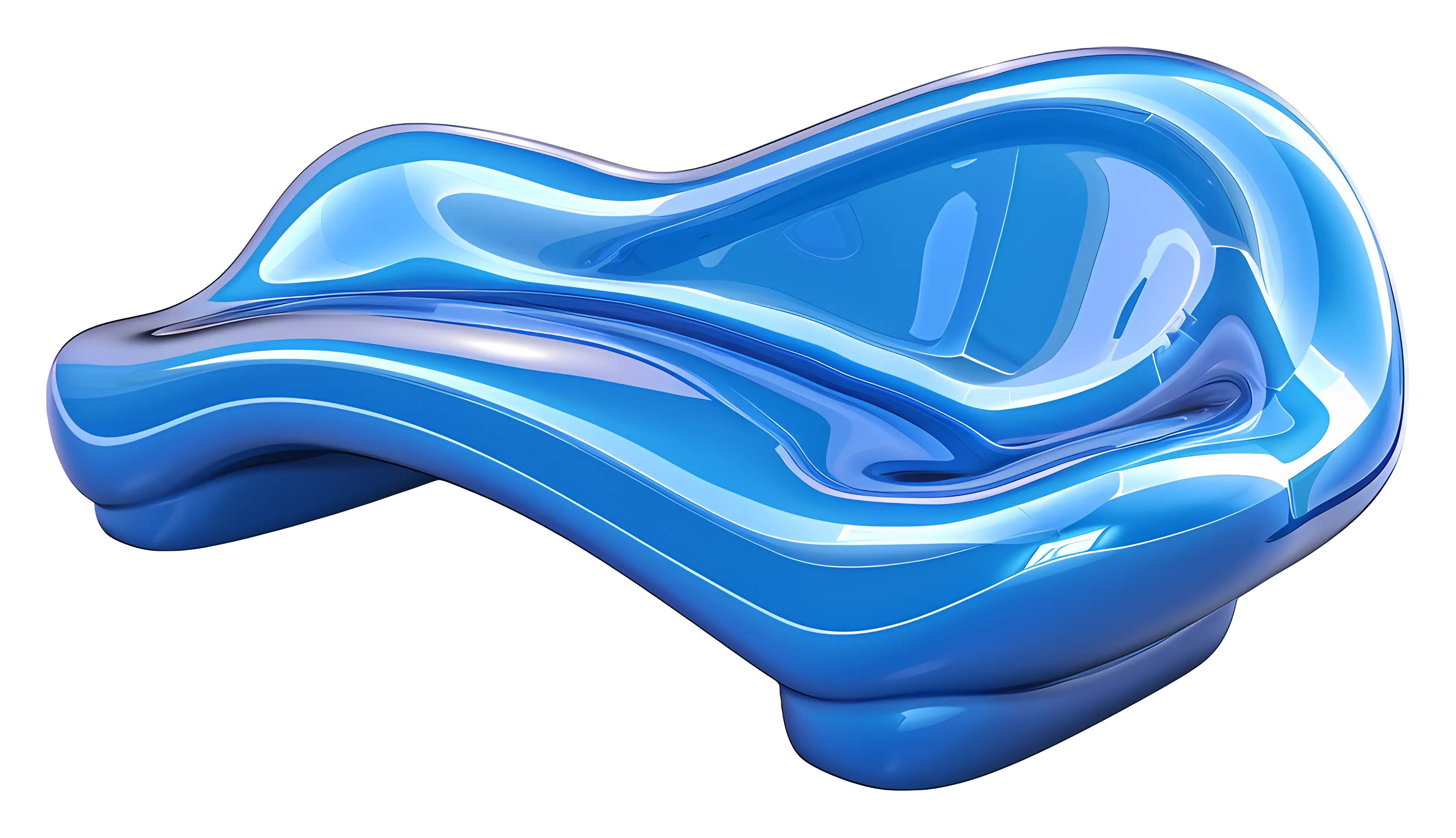 Modern Shiny Blue Sofa