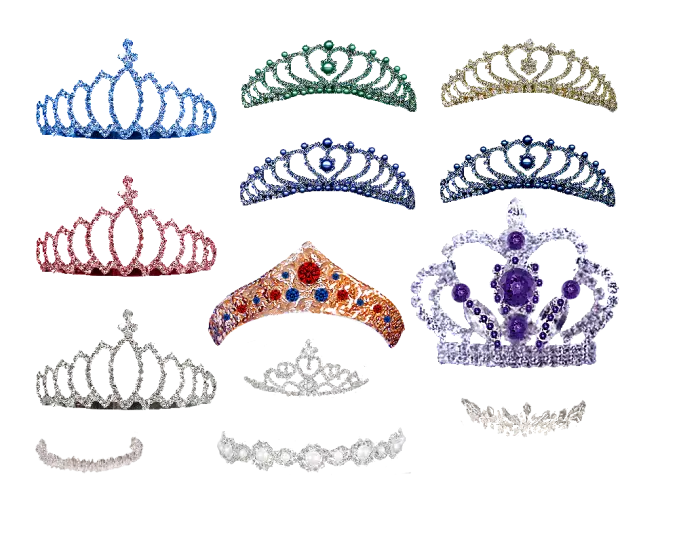 Assorted Colorful Tiaras and Crowns Collection