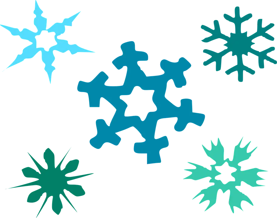 Blue and Green Snowflakes