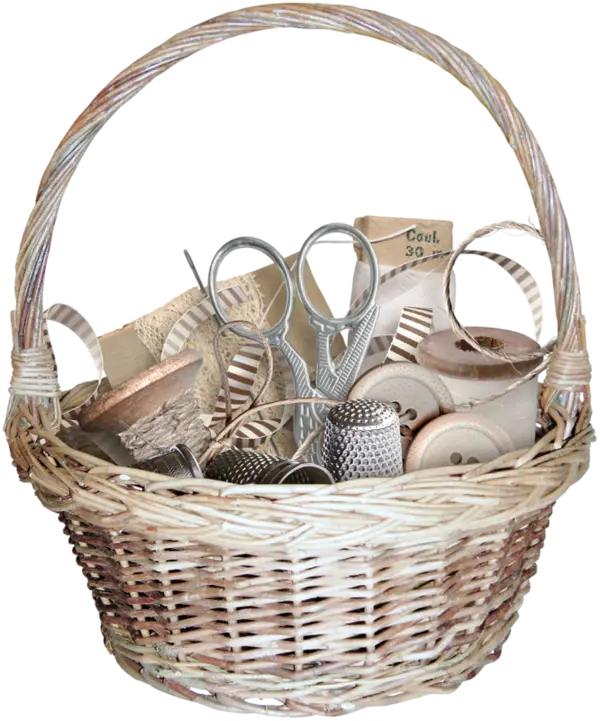 Sewing Basket with Tools and Supplies