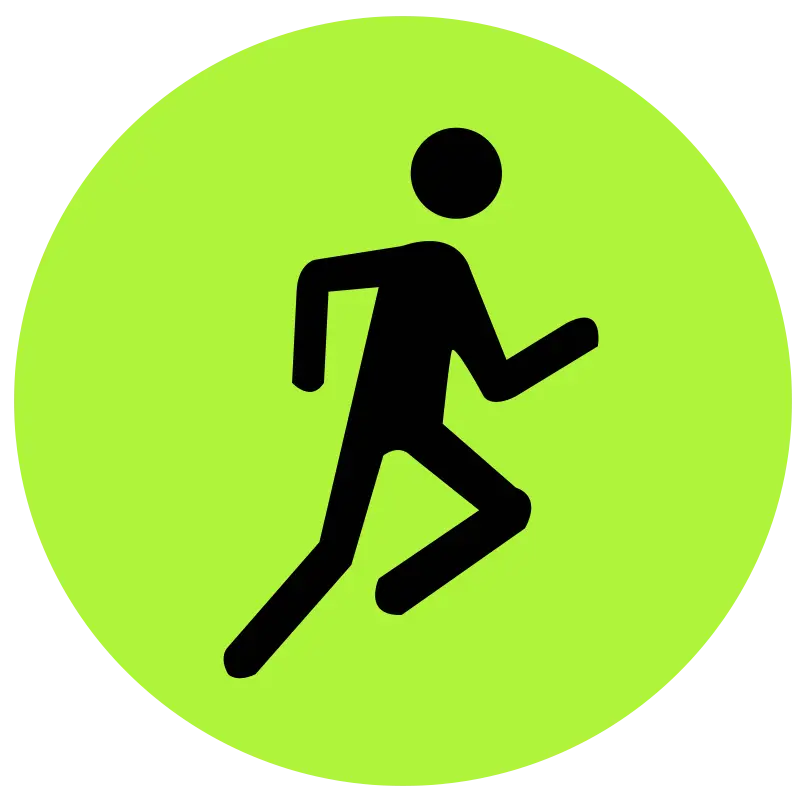 Running Person Icon with Green Background