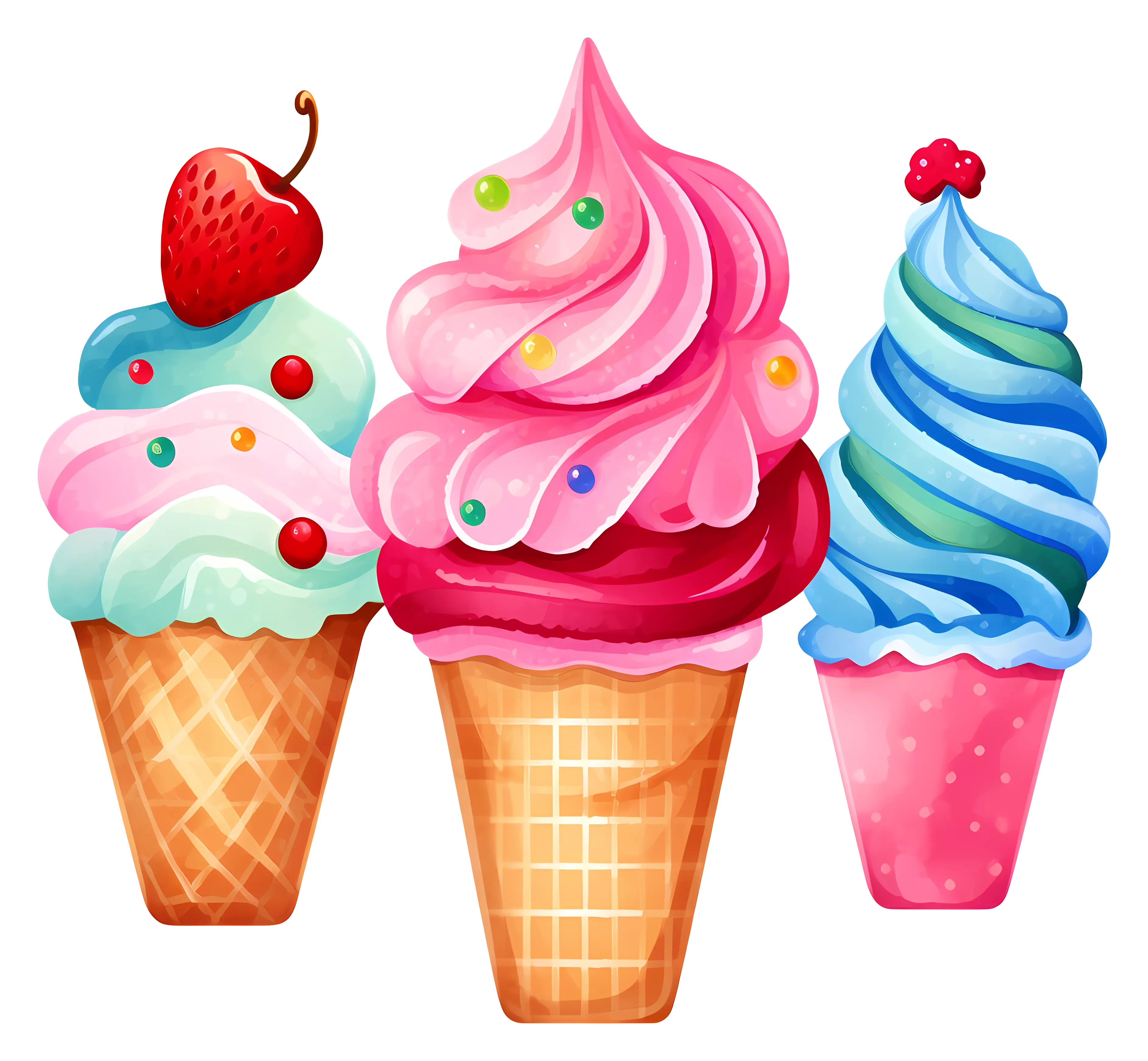 Colorful and Fun Ice Cream Cones
