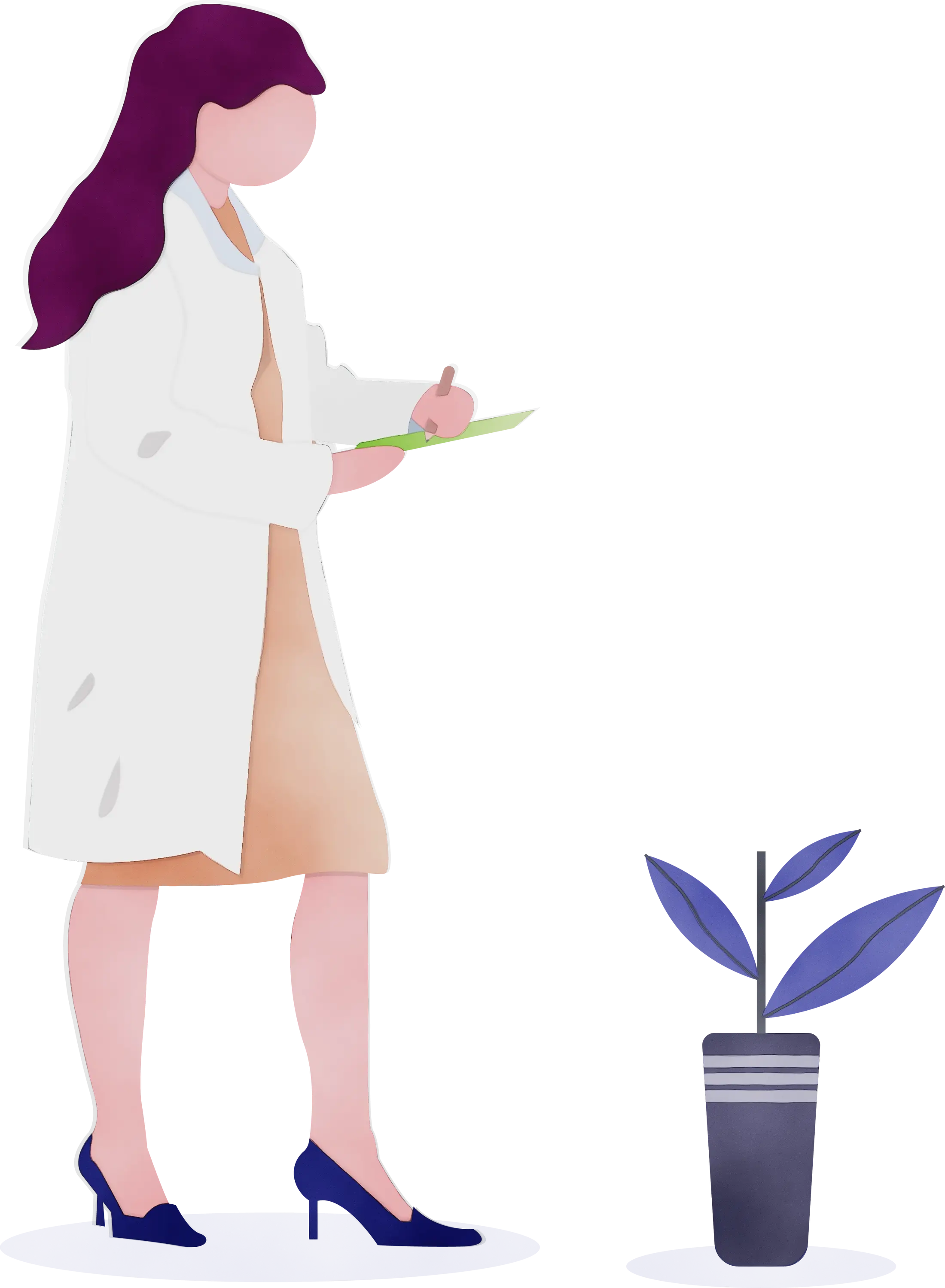 Scientist Analyzing Growth of Plant