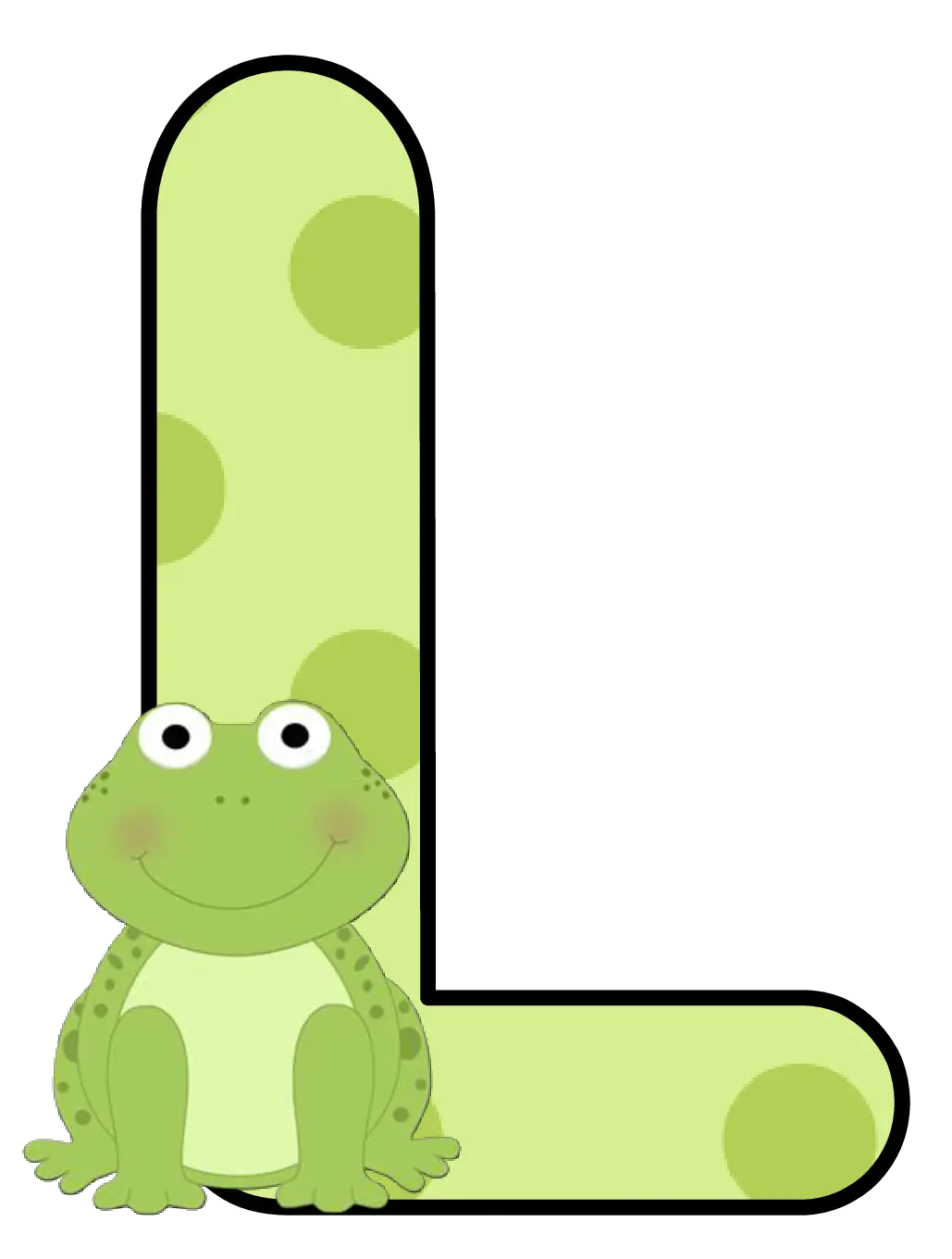 Green Frog with Letter L
