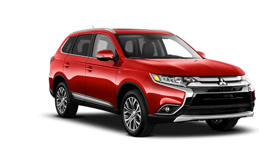 Red Modern SUV on White Background