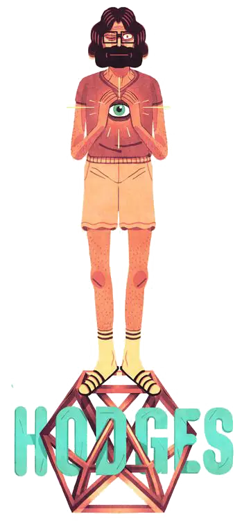 Cartoon Character with Geometric Shapes