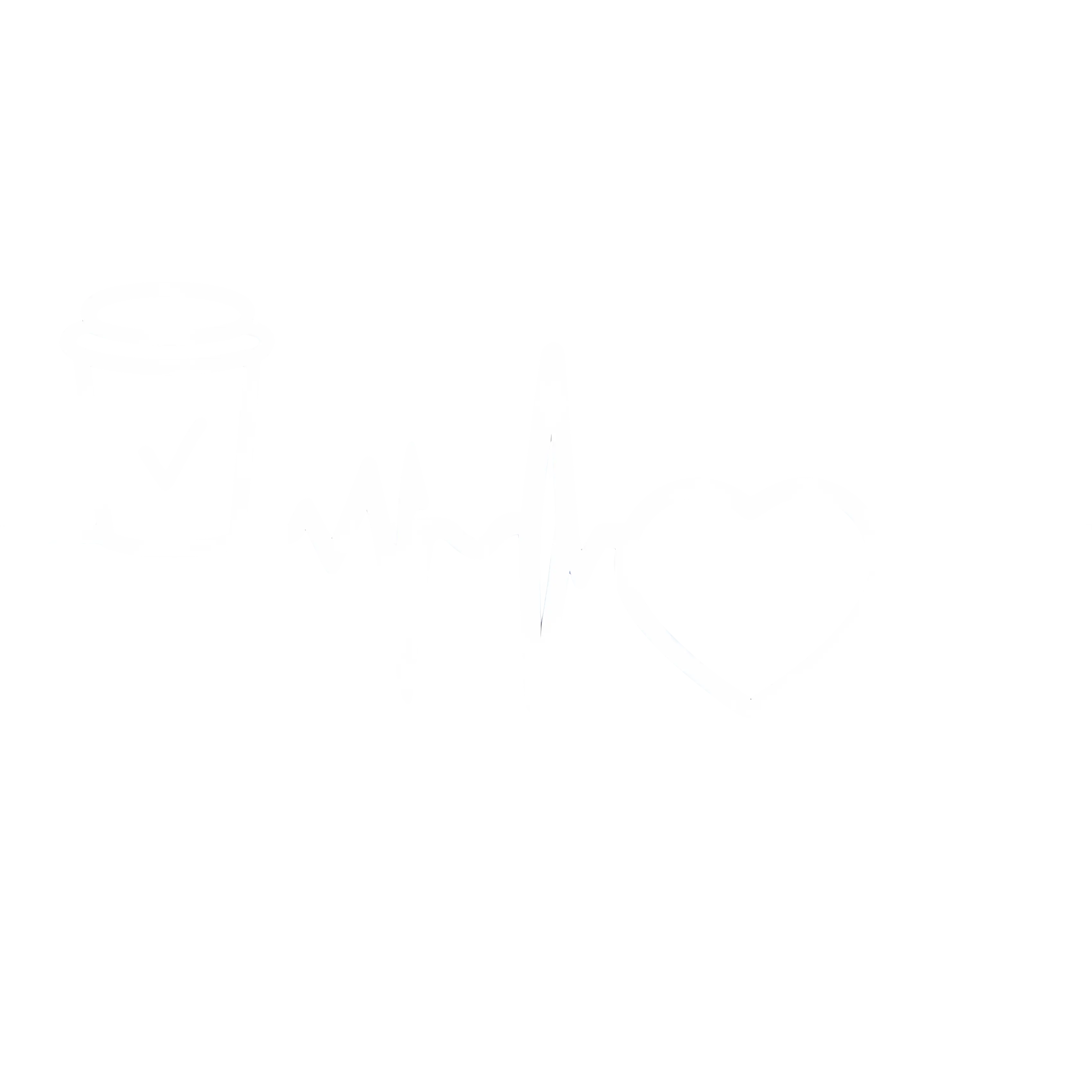 Heartbeat Coffee Cup with Heart Icon Design