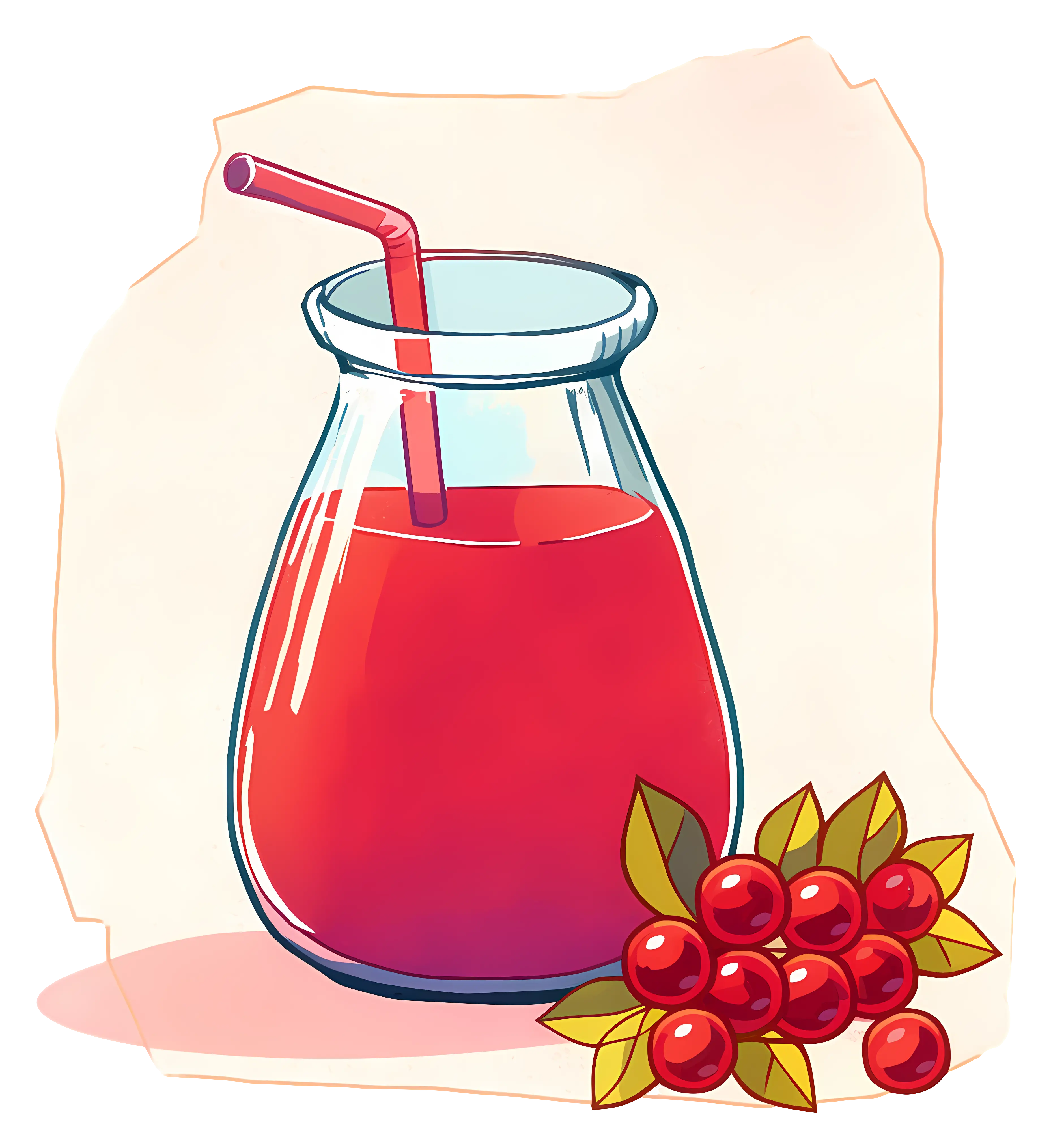 Glass of Cranberry Juice with Fresh Berries