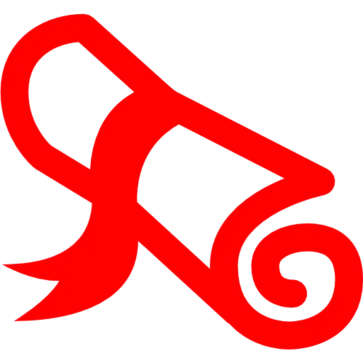 Red Diploma Scroll Icon for Academic Achievement