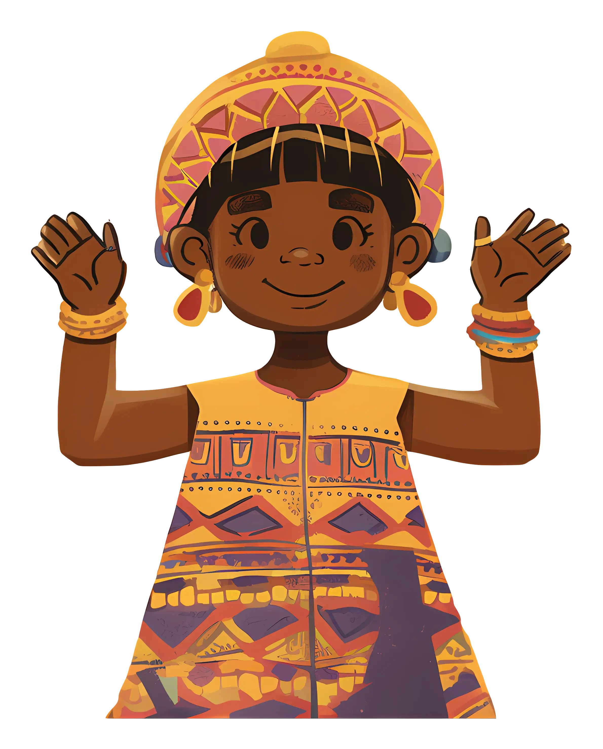 Girl in Colorful Traditional Dress