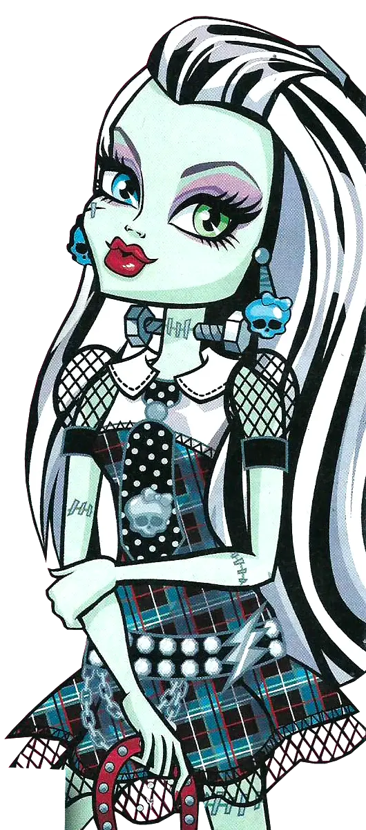 Cartoon Female Character in Plaid Outfit