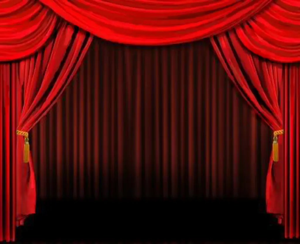 Theater Stage with Red Curtains