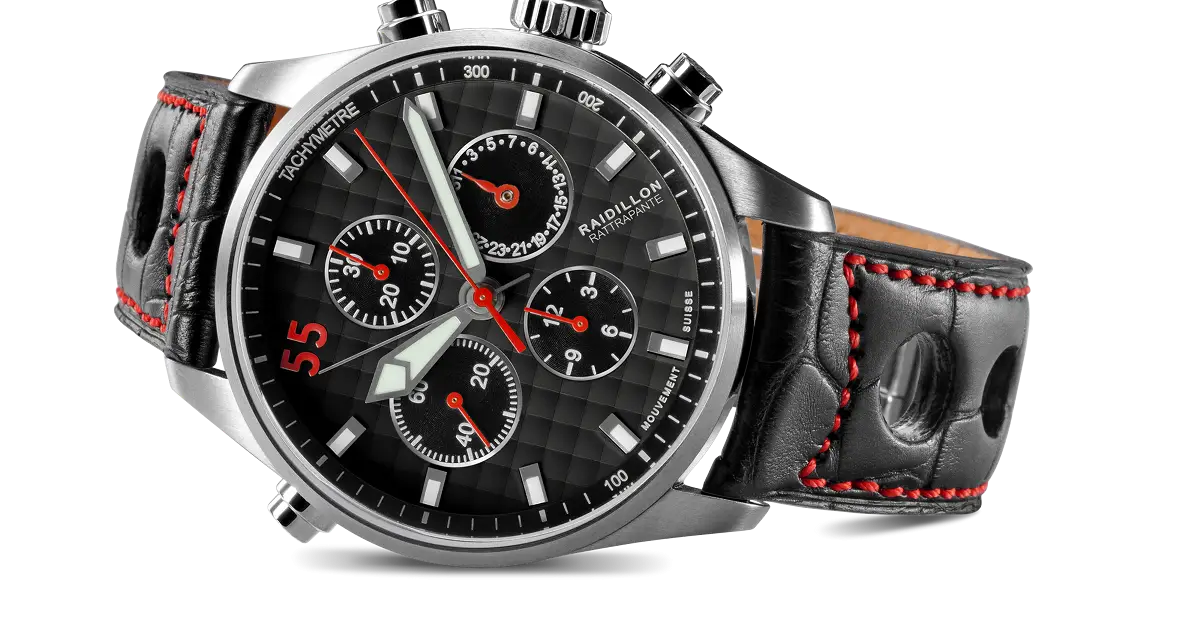 Luxury Wristwatch with Red Stitching
