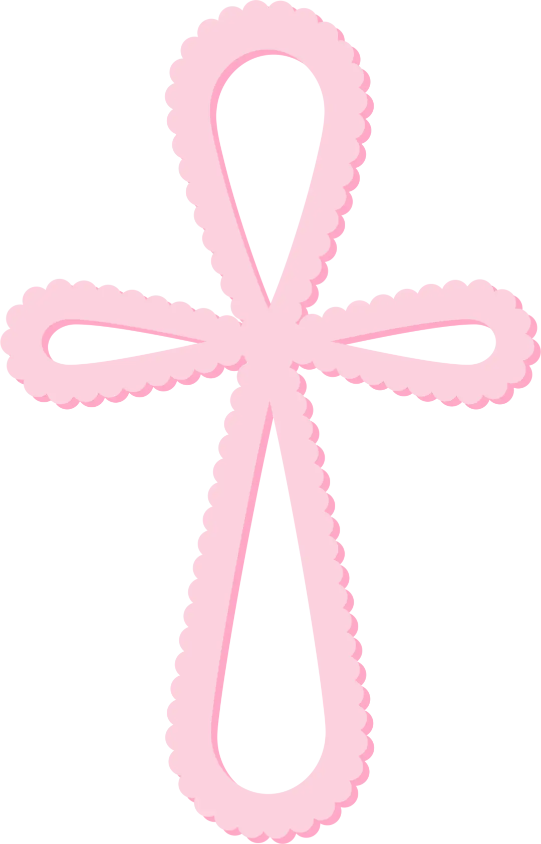Cute Pink Scalloped Ribbon Bow