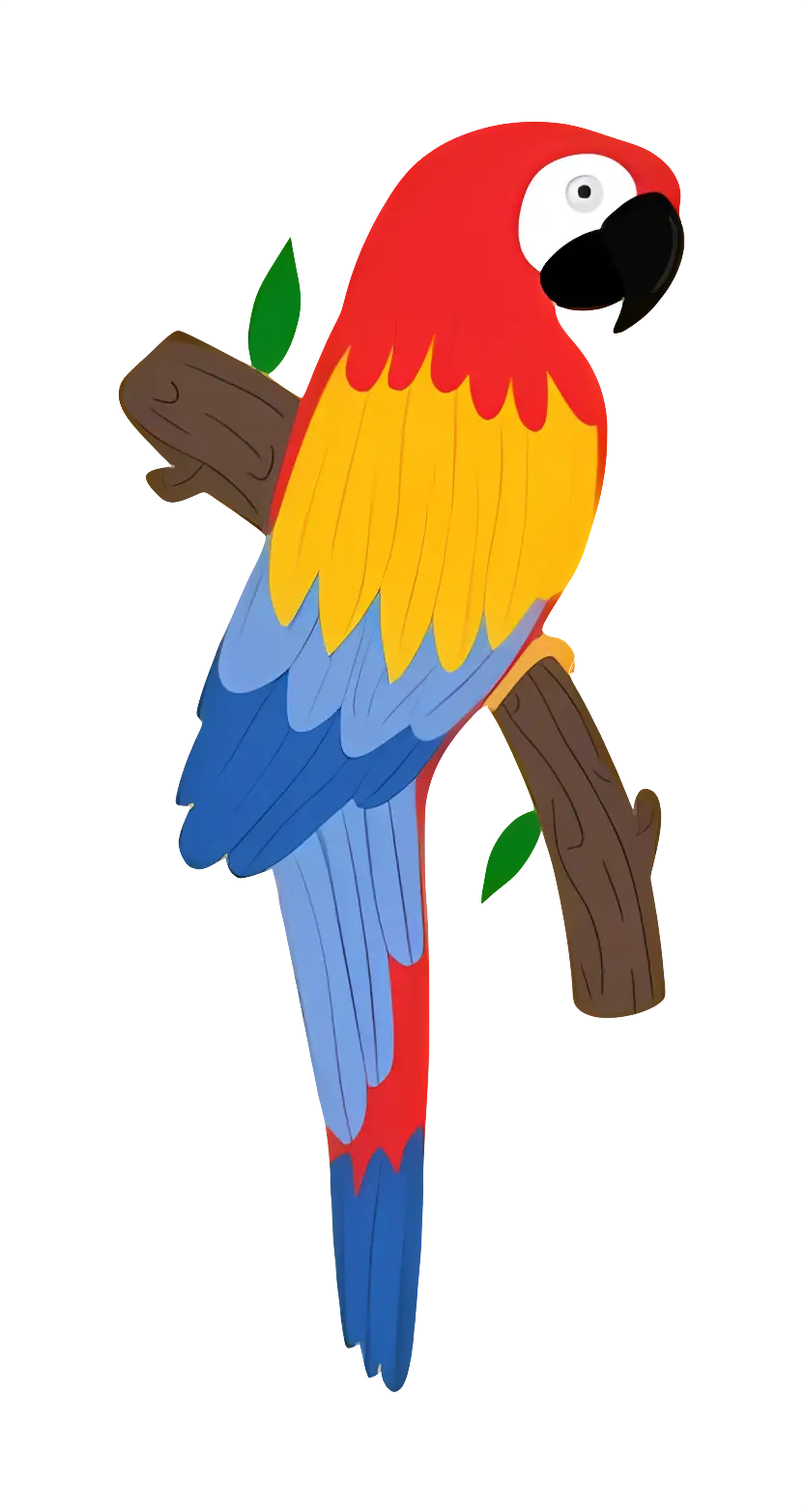 Colorful Parrot on Branch