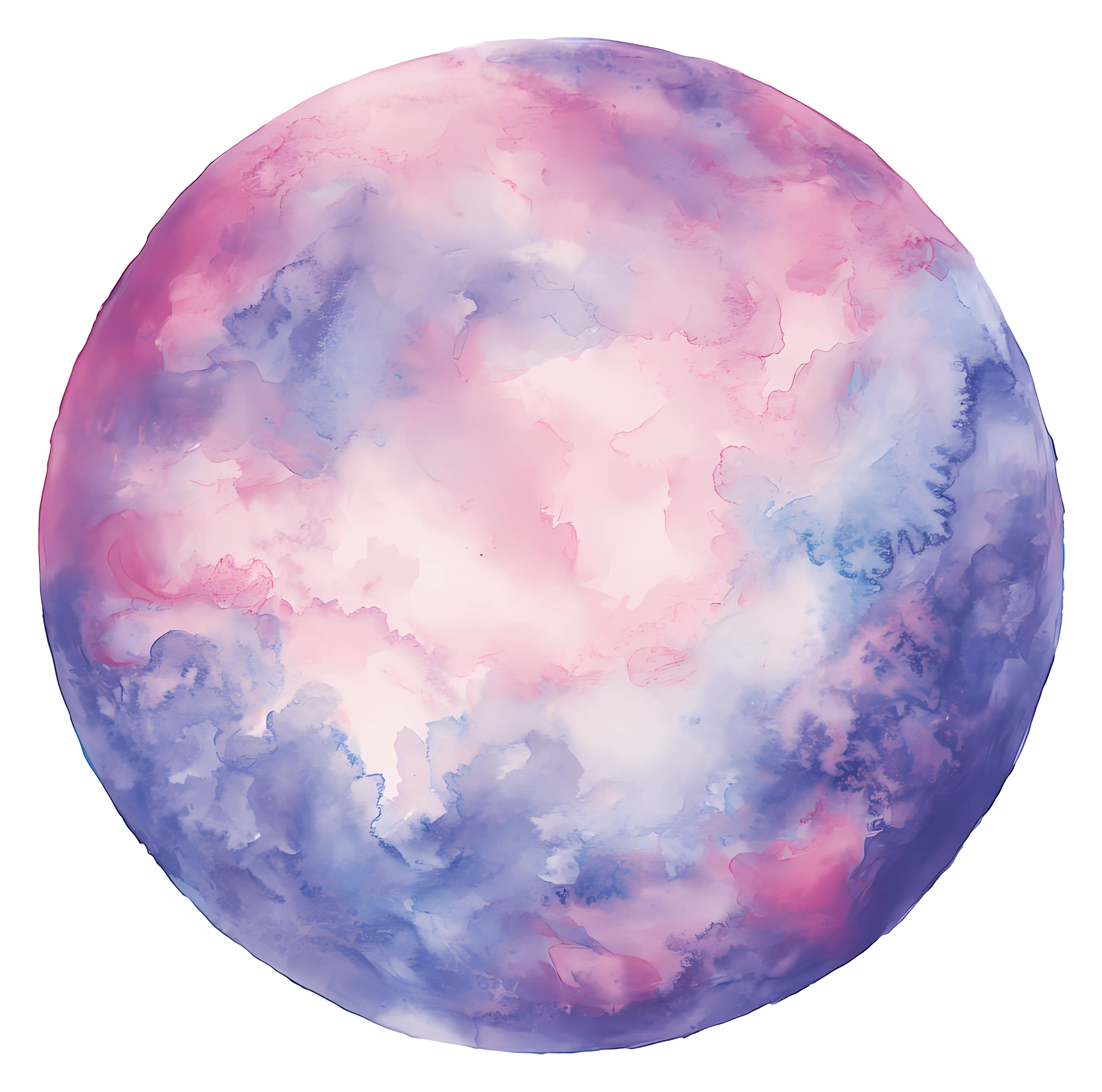 Watercolor Planet in Abstract Style