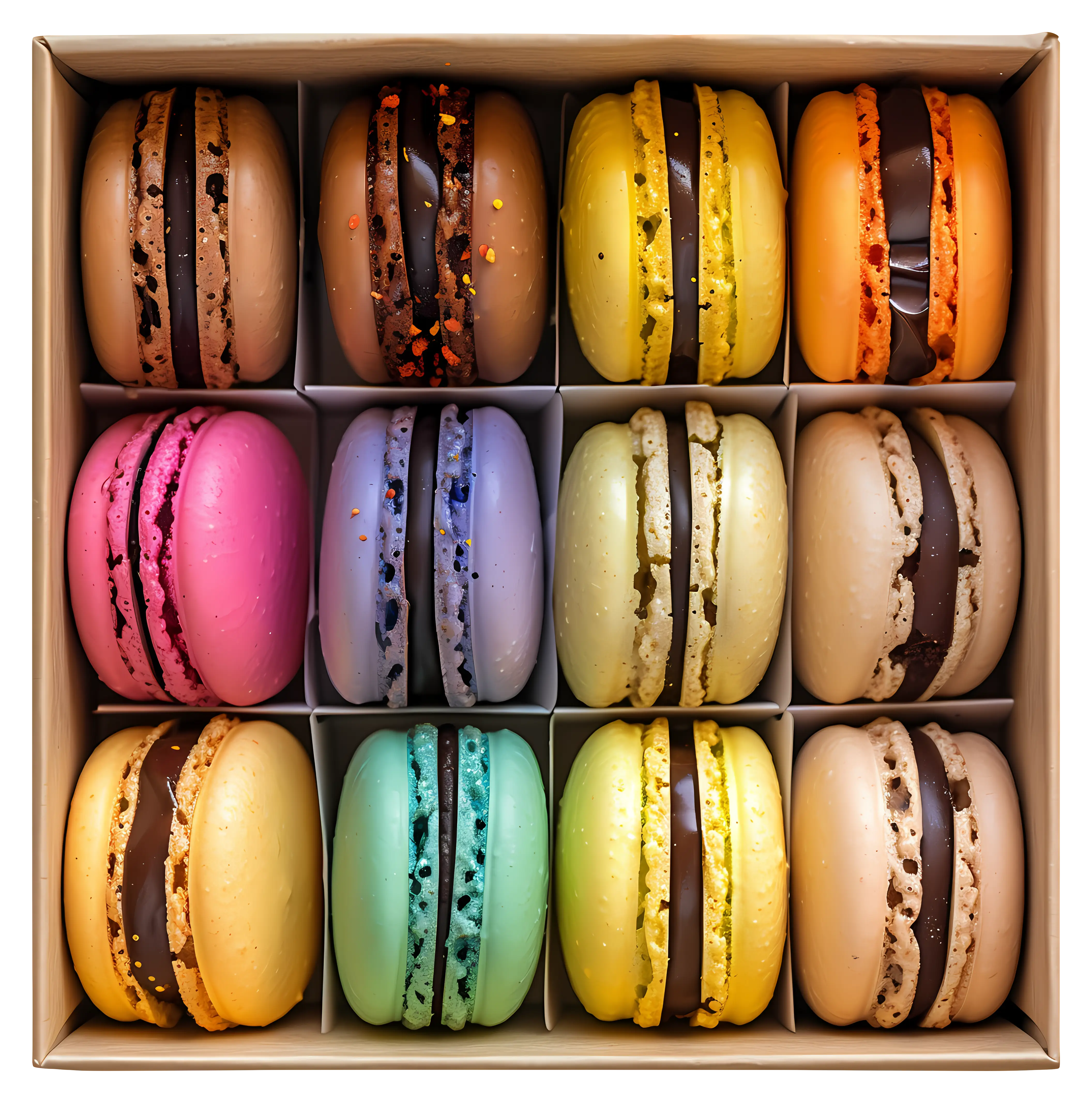 Elegant Box of Assorted Colorful Macarons