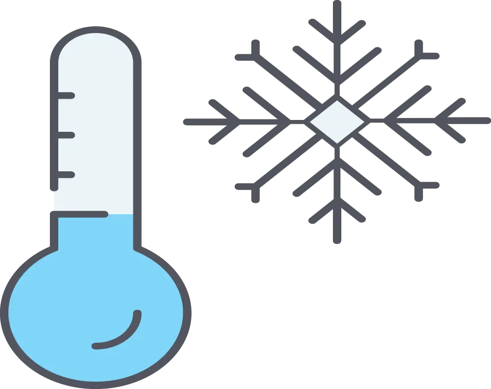 Thermometer and Snowflake Icon for Cold Weather
