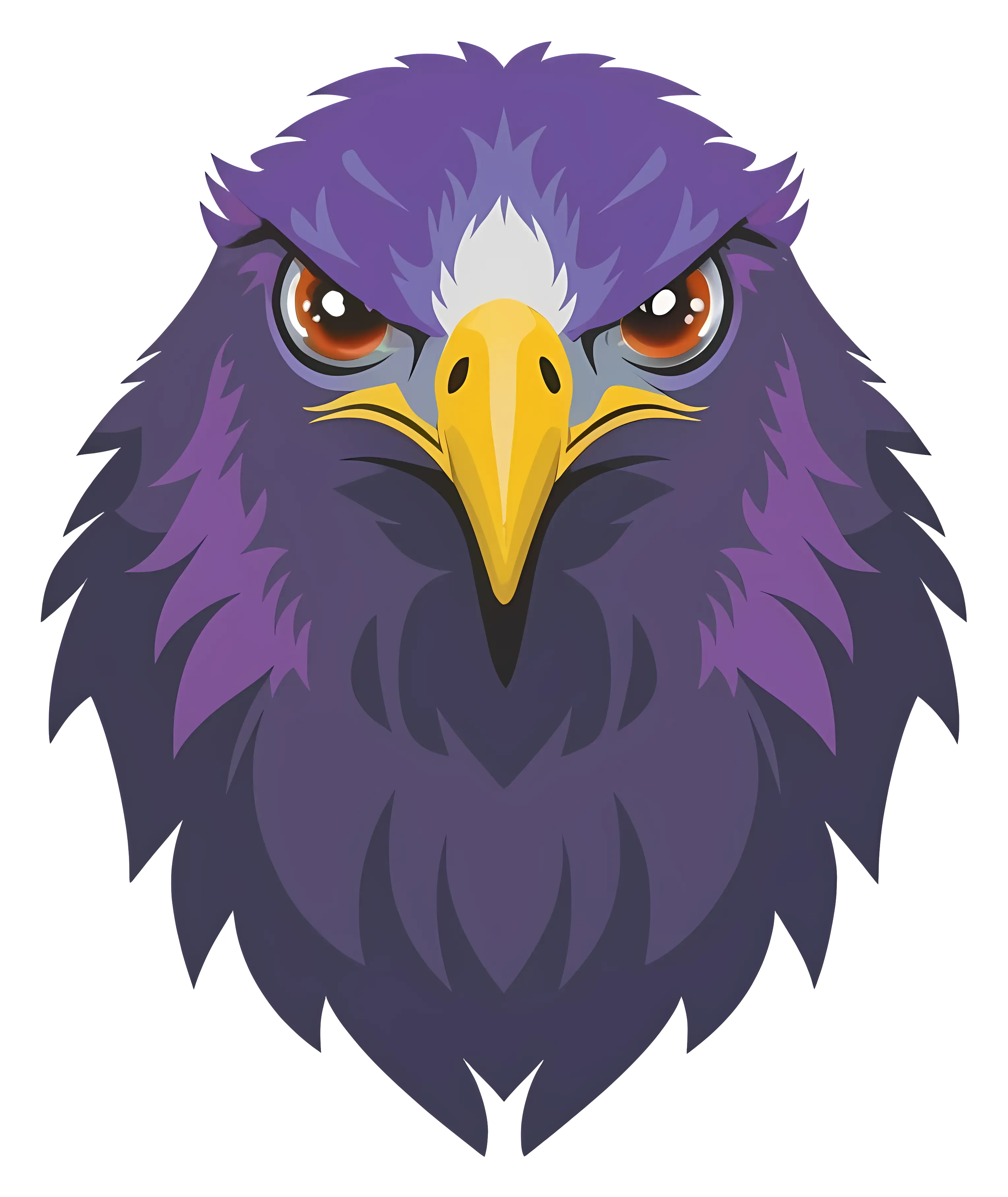 Majestic Purple Eagle Head Illustration