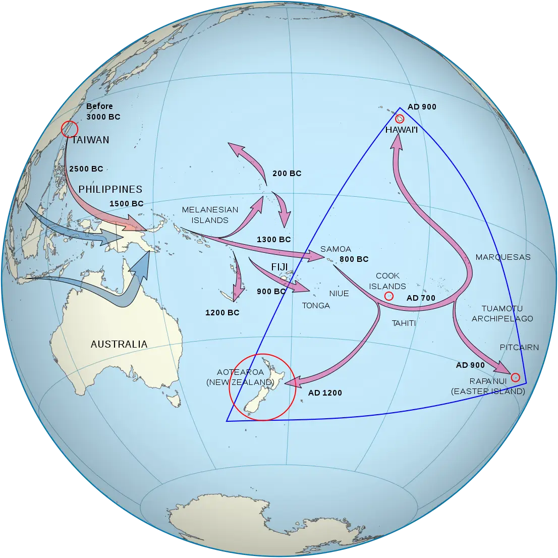 Globe with Migration Routes