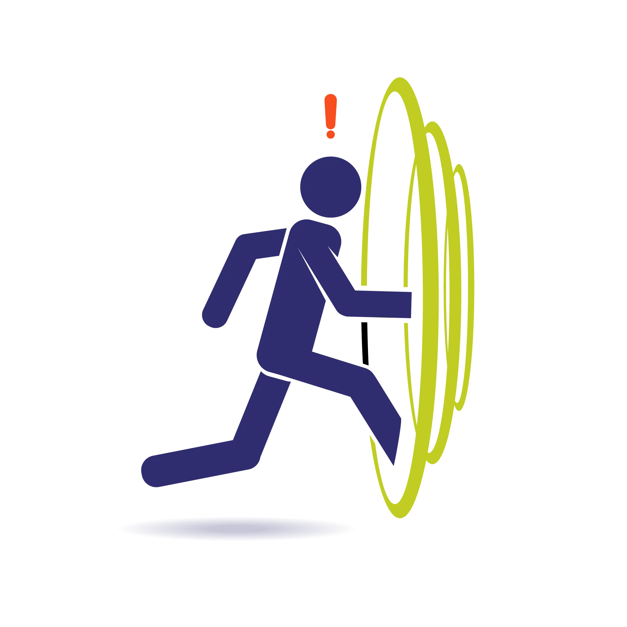 Running Figure Entering Portal