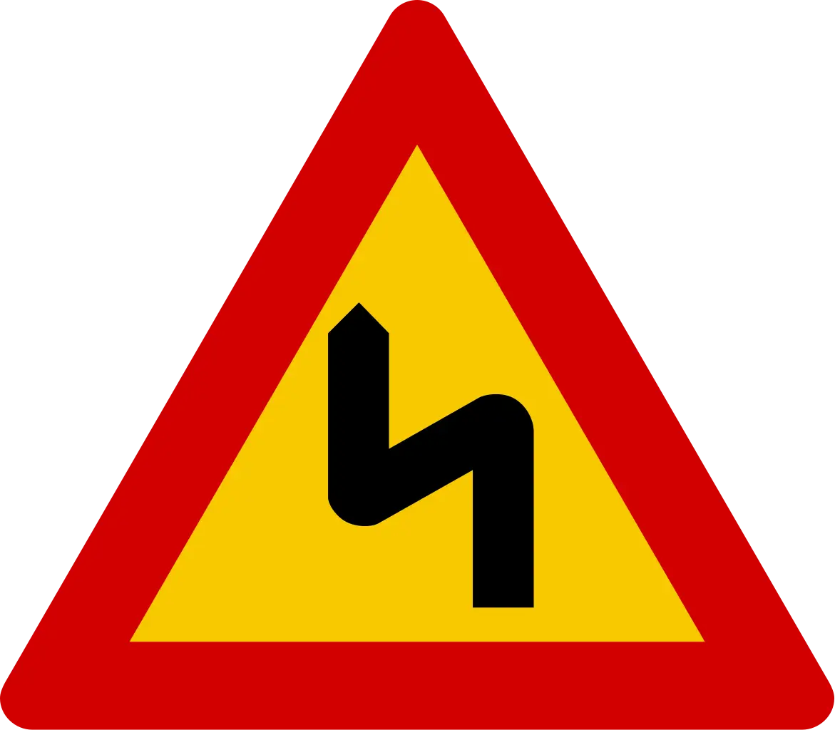 Sharp Turn Traffic Warning Sign
