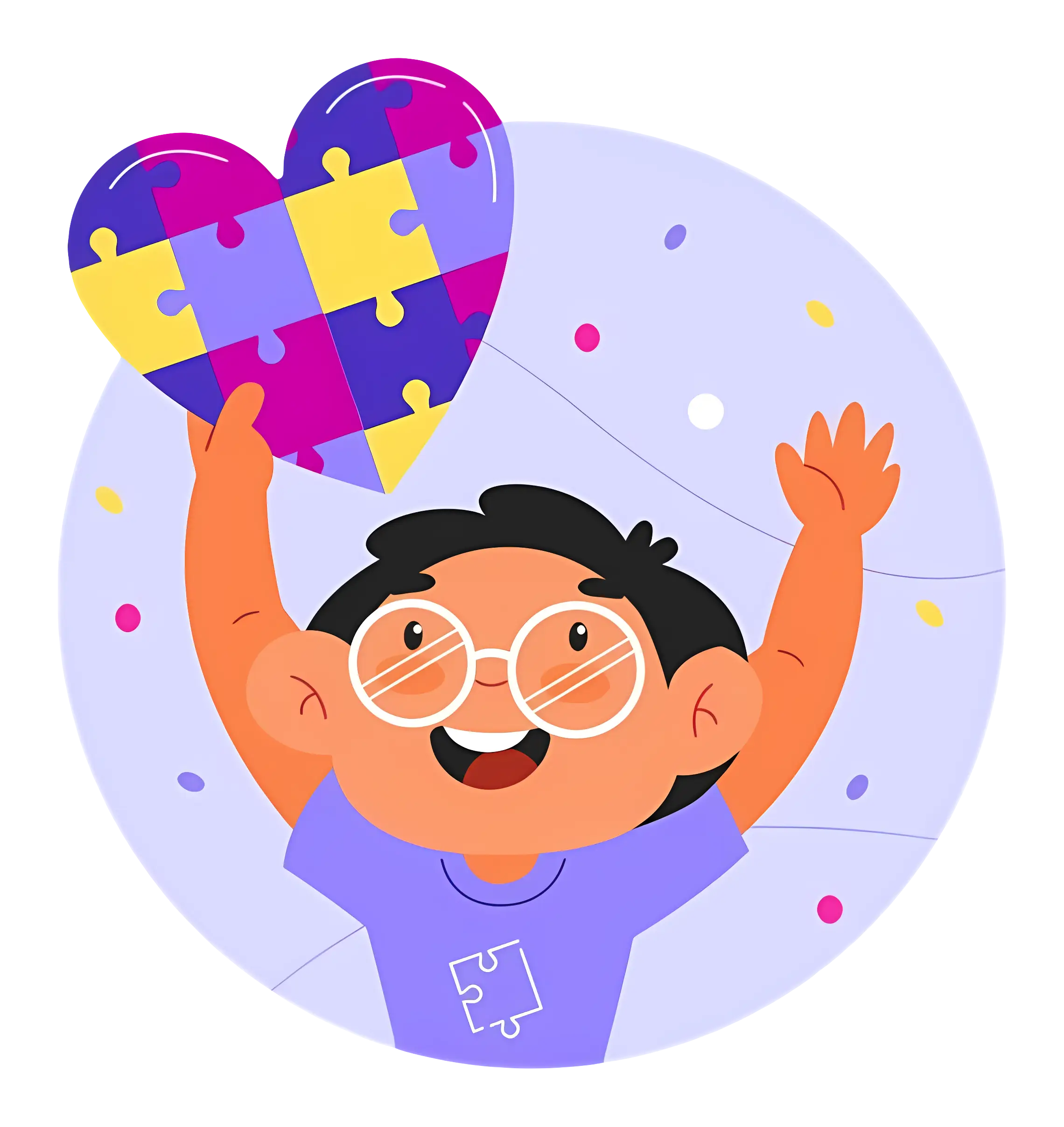 Boy Holding Heart-Shaped Puzzle