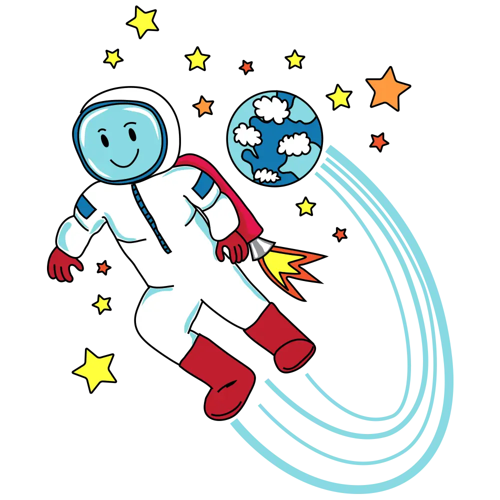Happy Astronaut in Space