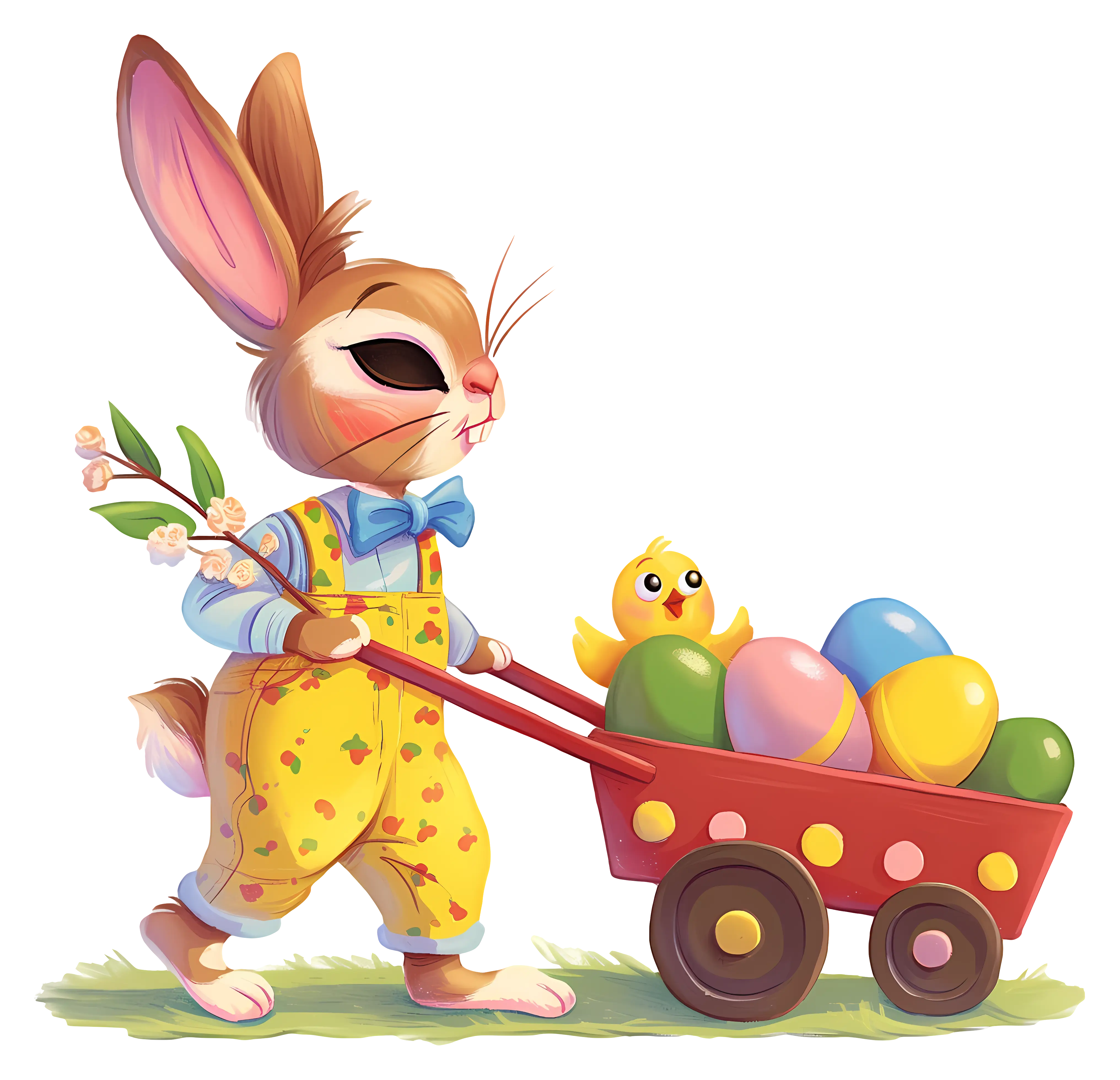 Festive Bunny with Easter Eggs