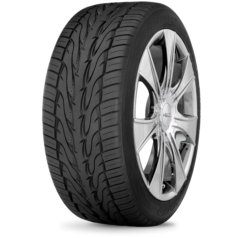 Car Tire with Black Tread Design