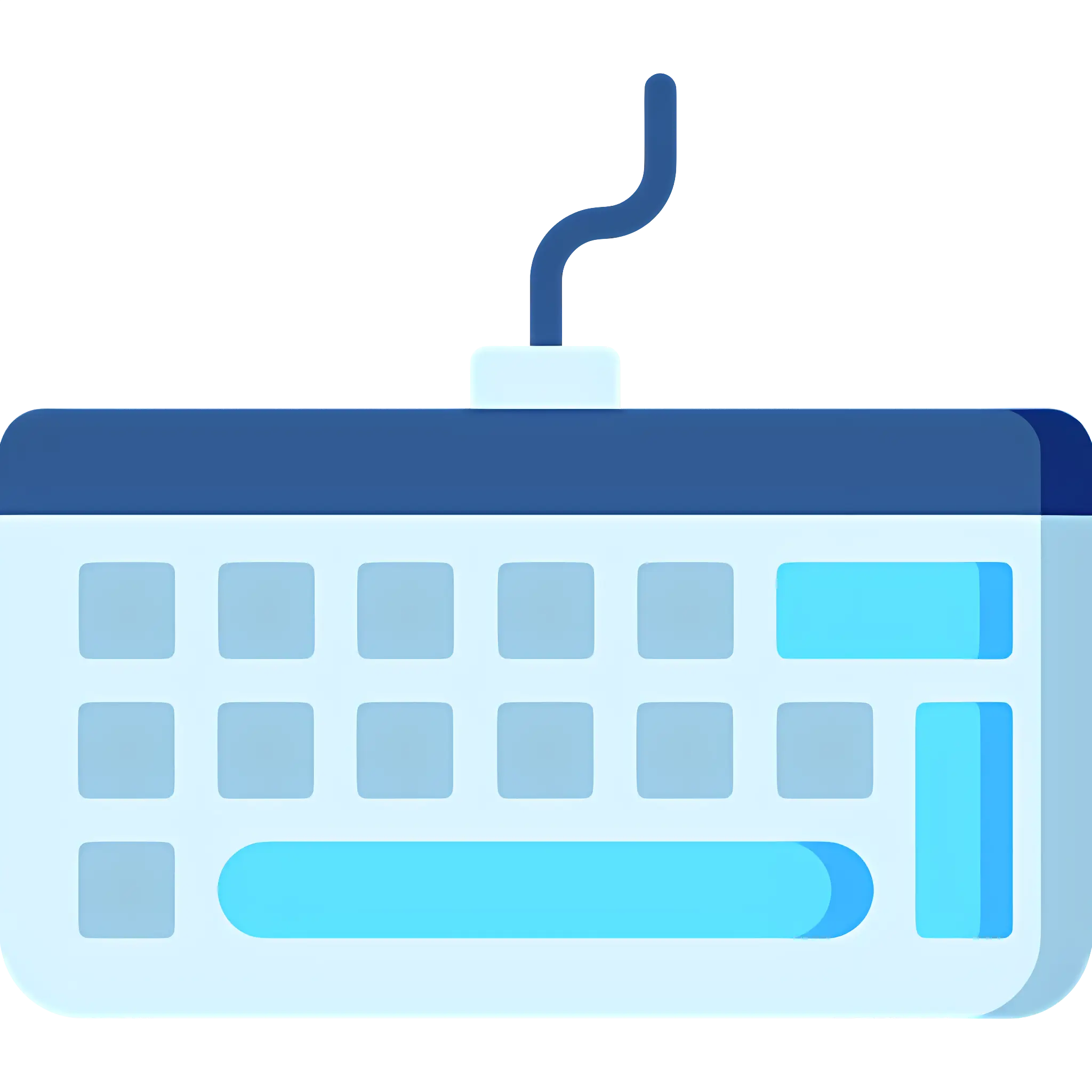 Modern Blue-Toned Keyboard Illustration