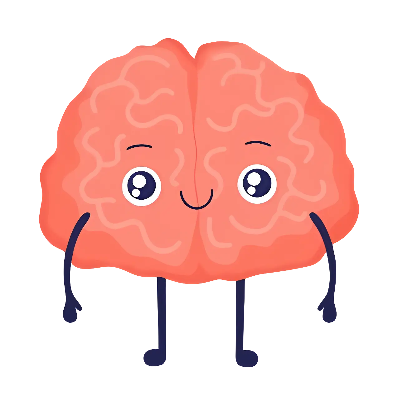 Cartoon brain character for education and fun concepts