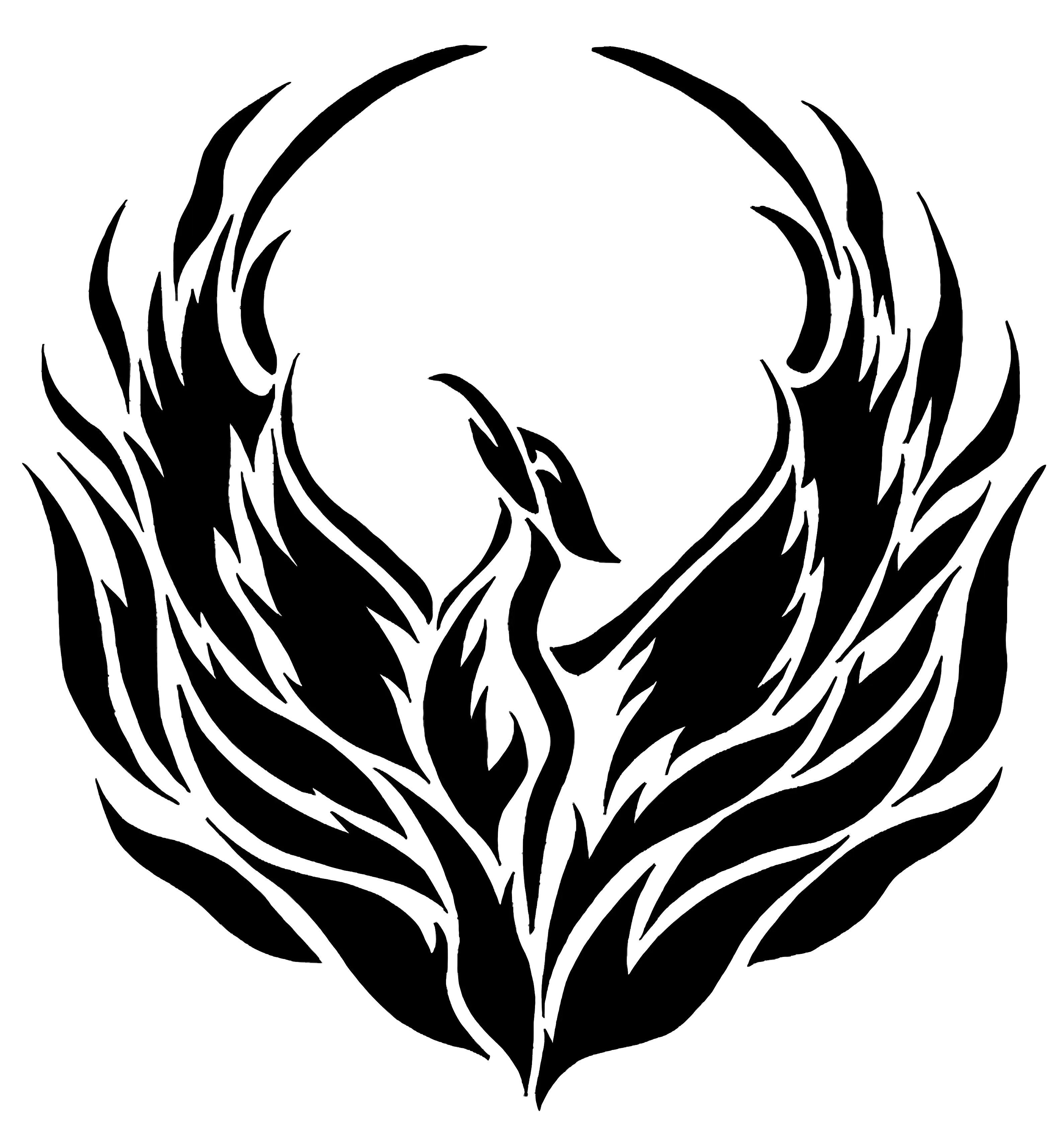 Mythical Phoenix Silhouette Artwork