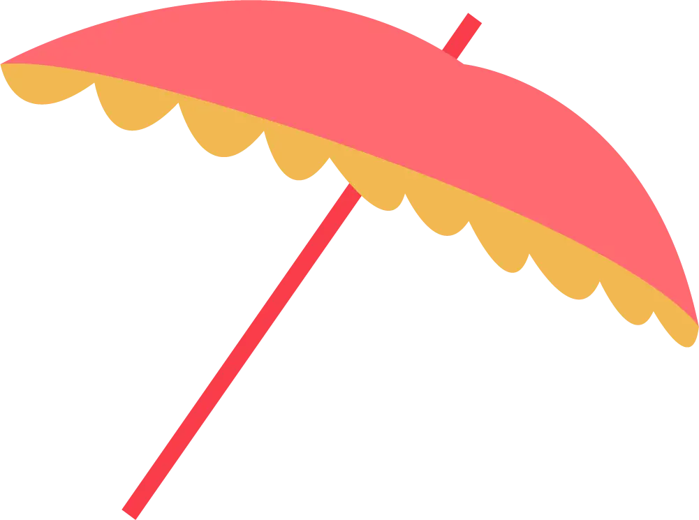 Red and Yellow Beach Umbrella