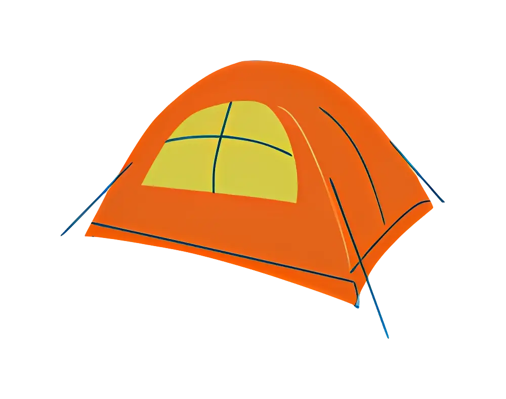 Orange Camping Tent Illustration