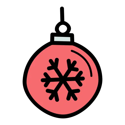 Red Christmas Ornament with Snowflake Design