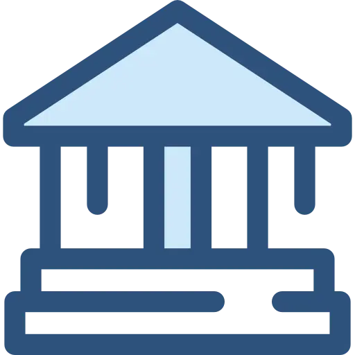 Blue Bank Icon Graphic Design