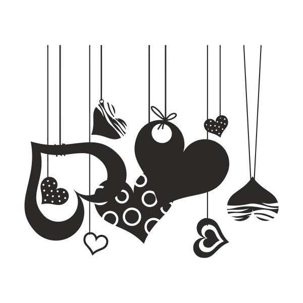 Hanging Hearts Decoration