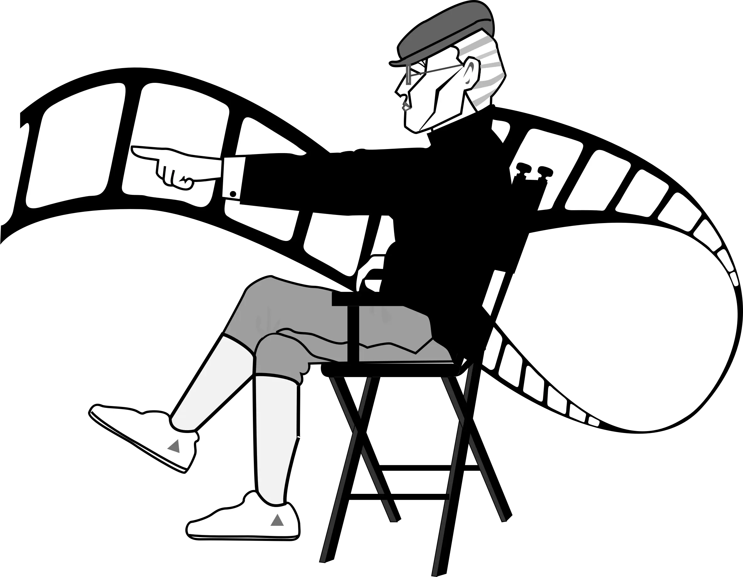 Film Director with Movie Reel Illustration