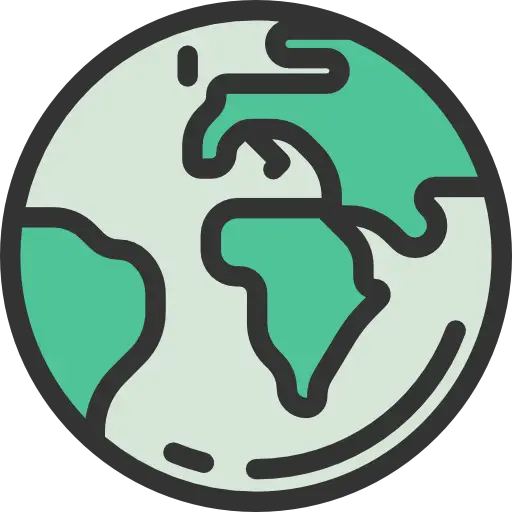 Simple Earth Illustration with Green and Blue Colors