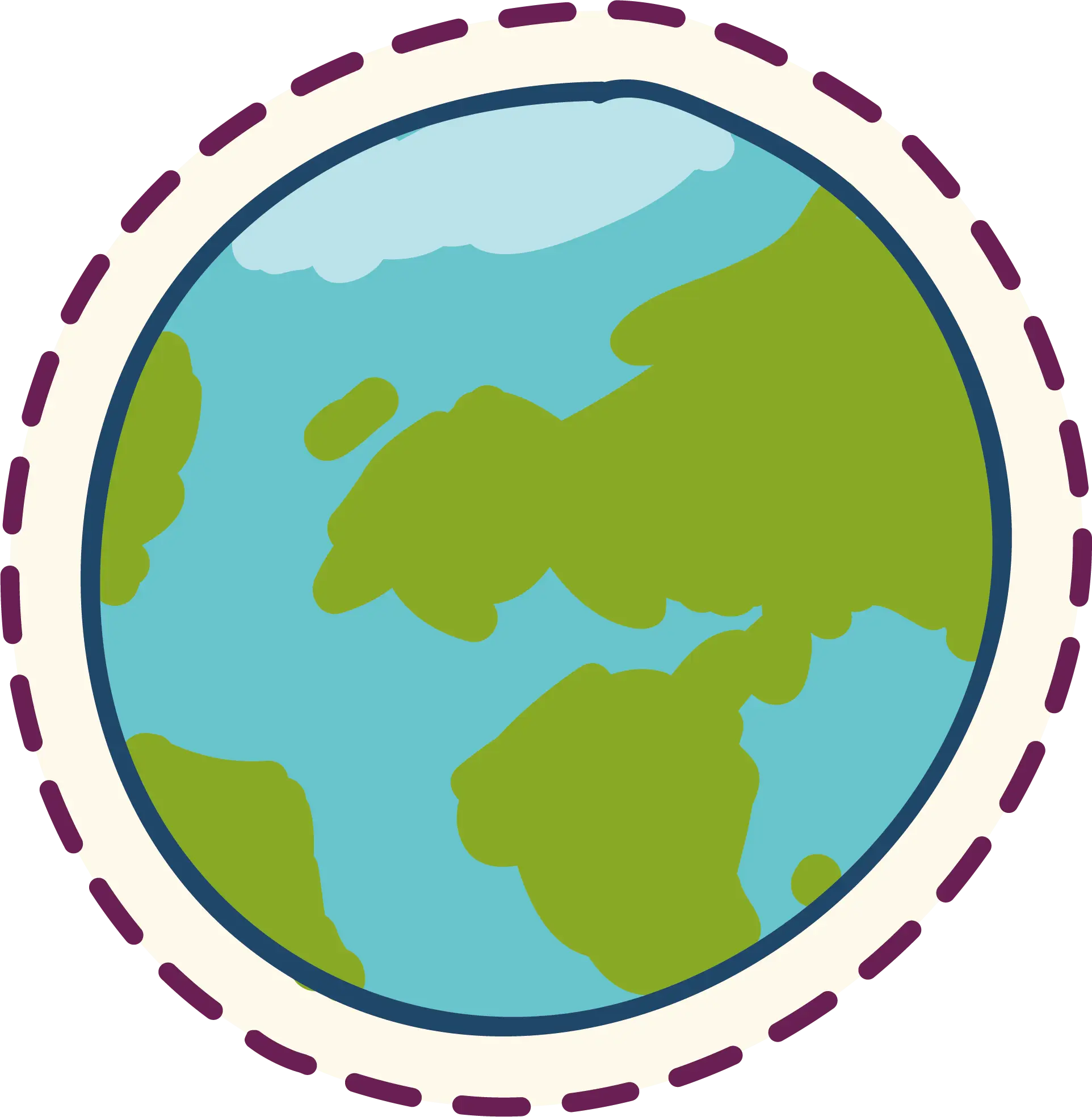 Cartoon Illustration of Earth Globe