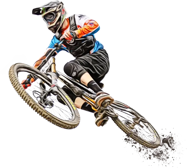 Mountain Biker Performing a Stunt