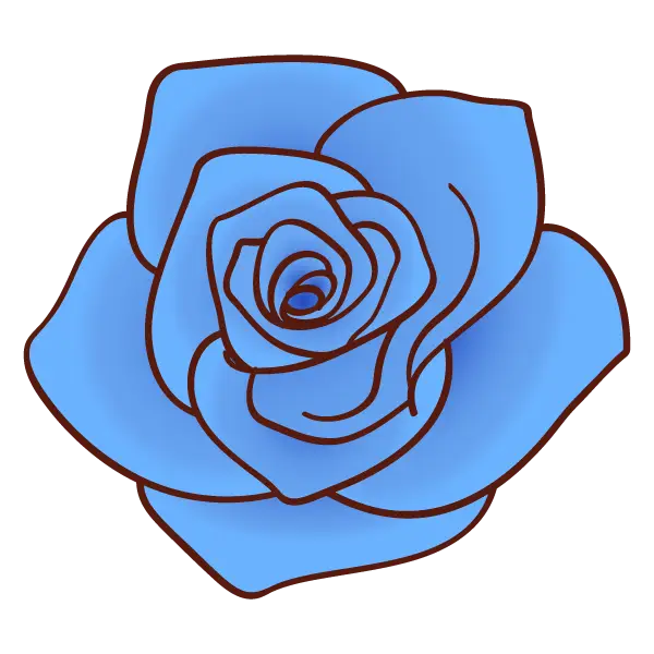 Beautiful Blue Rose Illustration