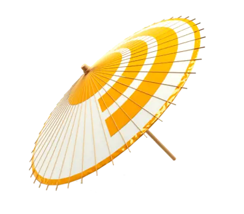 Yellow and White Paper Parasol