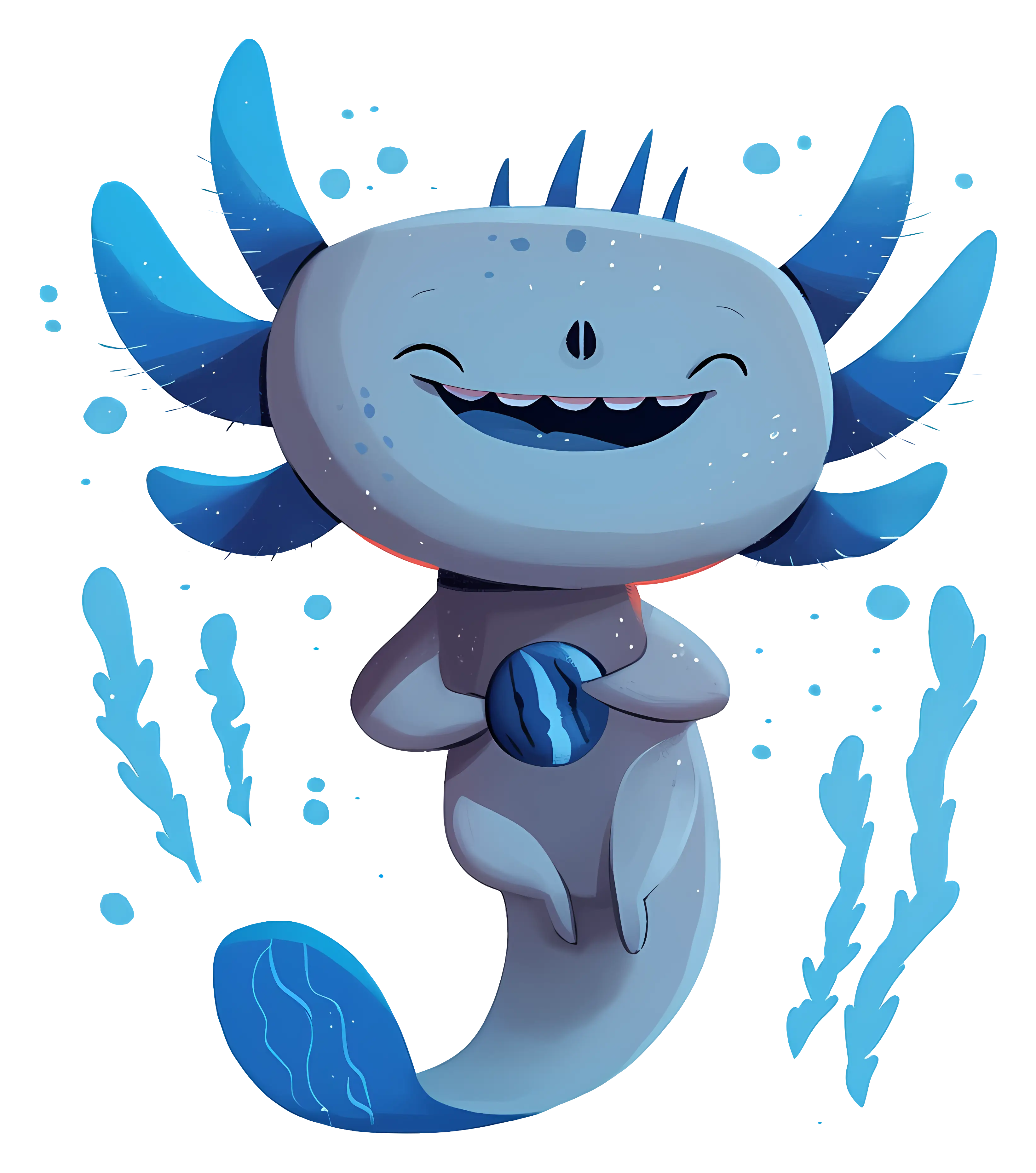 Smiling Blue Aquatic Creature