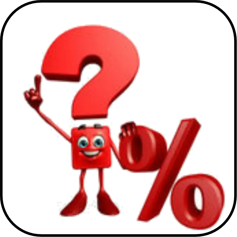 Red Question Mark and Percentage Symbol