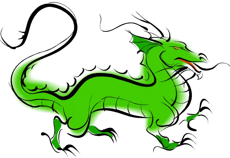 Green Dragon Cartoon Illustration