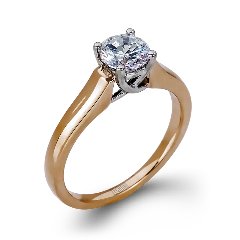 Golden Engagement Ring with Diamond