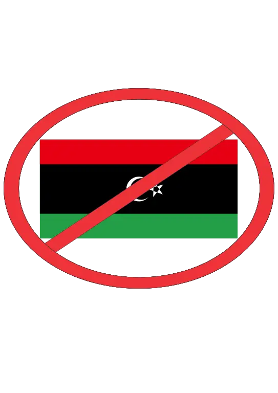 Libya Flag with Prohibition Sign